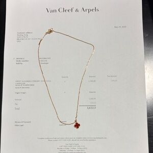 Van Cleef & Arpels Red Clover Gold Necklace